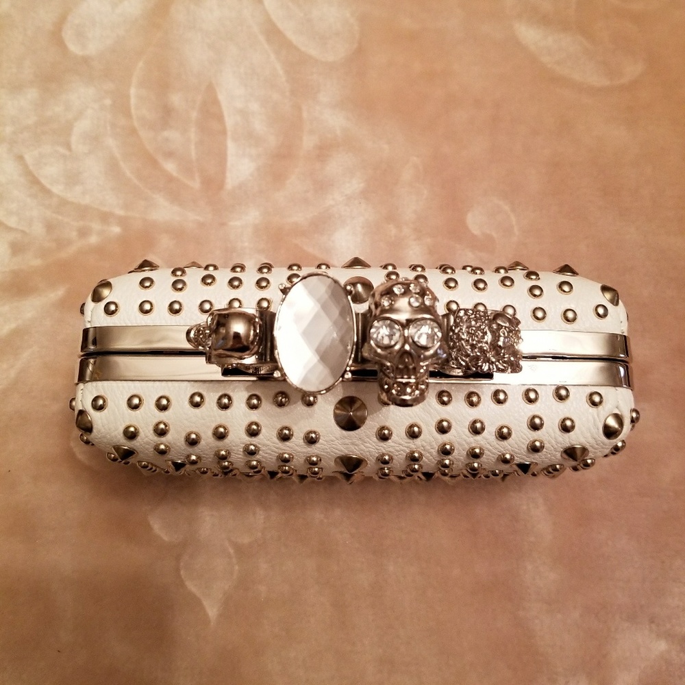 •SALE• White Studded Clutch